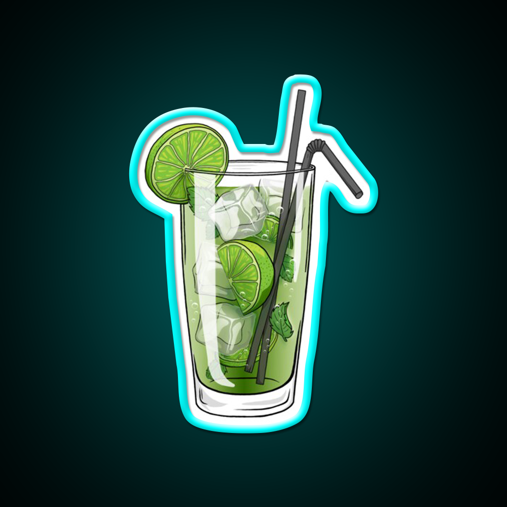 Mojito Cocktail Bar Decor Led Neon Sign Neon Party Sign Rgb Color - Size and dimension reference