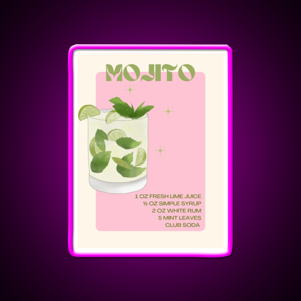 Mojito Cocktail Bar Decor Led Neon Sign Neon Party Signs Rgb Color - Shineneon