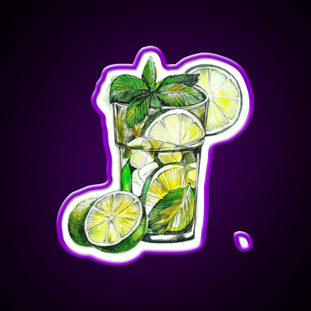 Mojito Cocktail Bar Decor Led Neon Sign Rgb Color - Shineneon