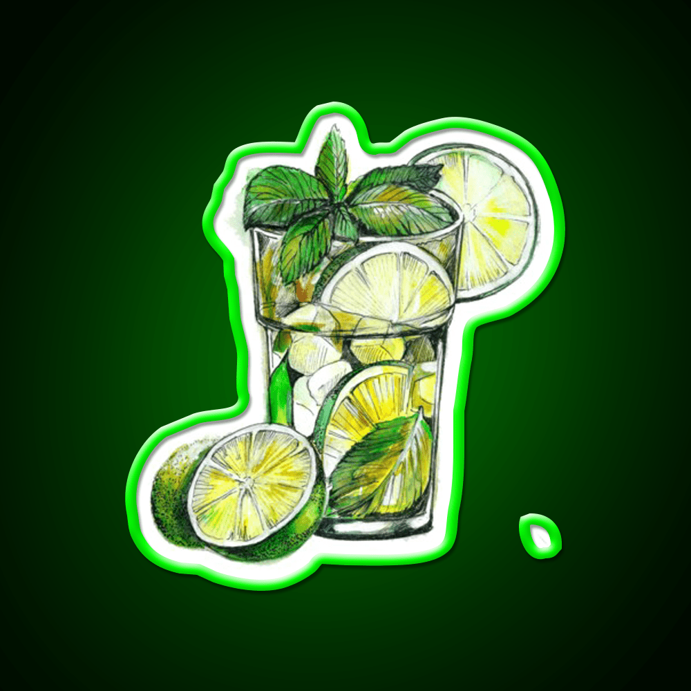 Mojito Cocktail Bar Decor Led Neon Sign Rgb Color - Shineneon