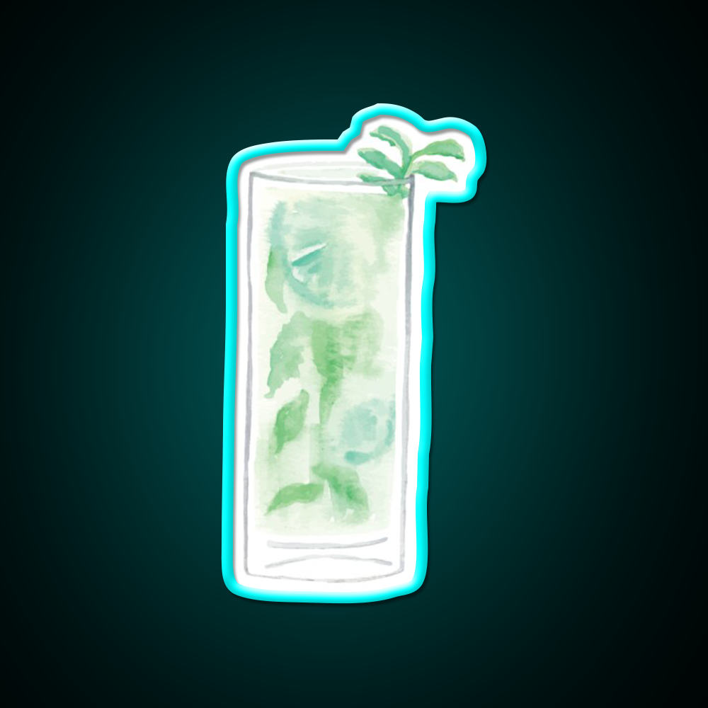 Mojito Drink Cocktail Bar Decor Led Neon Sign Rgb Color - Size and dimension reference