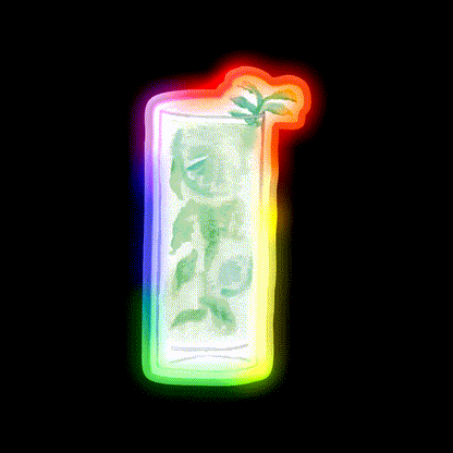 Mojito Drink Cocktail Bar Decor Led Neon Sign Rgb Color - LED neon sign close-up detail