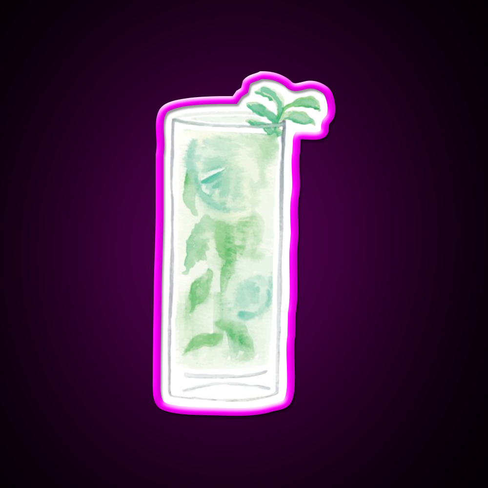 Mojito Drink Cocktail Bar Decor Led Neon Sign Rgb Color - Neon sign mounted on wall in room