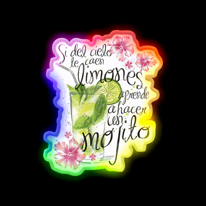 Mojito Party Drink Tequila Led Neon Sign Rgb Color - LED neon sign close-up detail