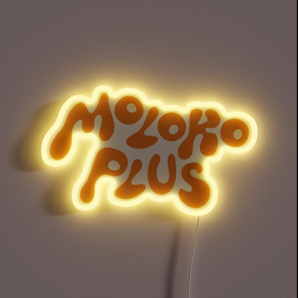 Moloko Plus Orange Rgb Led Neon Sign - Custom LED neon sign front view