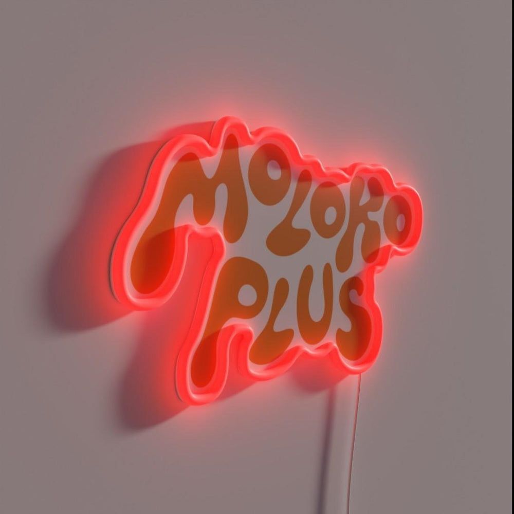 Moloko Plus Orange Rgb Led Neon Sign - LED neon sign close-up detail