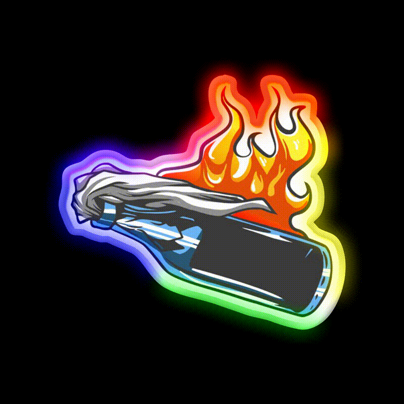 Molotov Cocktail Bar Decor Led Neon Sign Drink Neon Sign Rgb Color - LED neon sign close-up detail