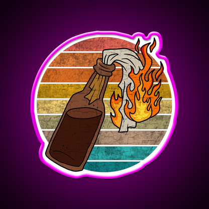 Molotov Cocktail Bar Decor Led Neon Sign For Home Bar Decor Rgb Color - Neon sign mounted on wall in room