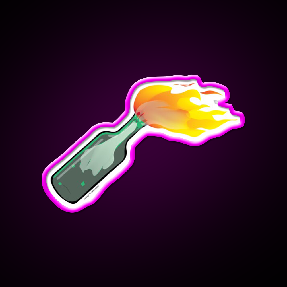 Molotov Cocktail Bar Decor Led Neon Sign Neon Party Sign Rgb Color - Neon sign mounted on wall in room