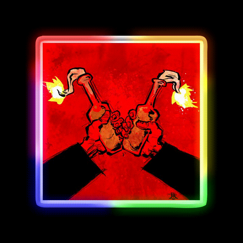 Molotov Cocktail Cheers Cocktail Bar Decor Led Neon Sign Rgb Color - LED neon sign close-up detail