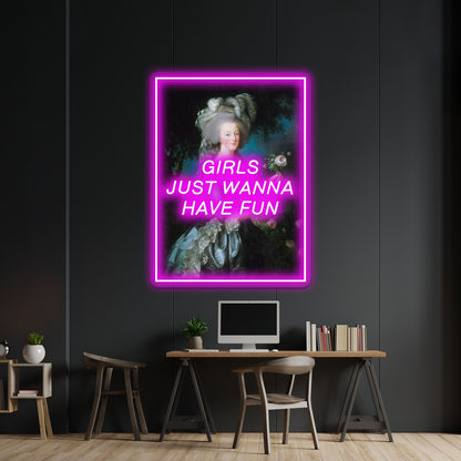 Monarchs Just Wanna Have Fun Artwork Neon Wall Signs