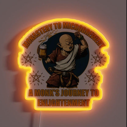 Monastery To Microbrewery Drunken Monk Rgb Led Neon Sign - Custom LED neon sign front view