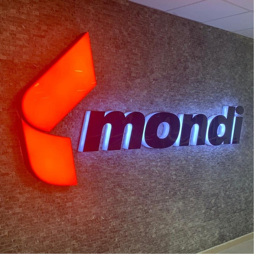 Mondi With Big Logo 3D Frontlit And Backlit Channel Letter Led Light Sign - Shineneon