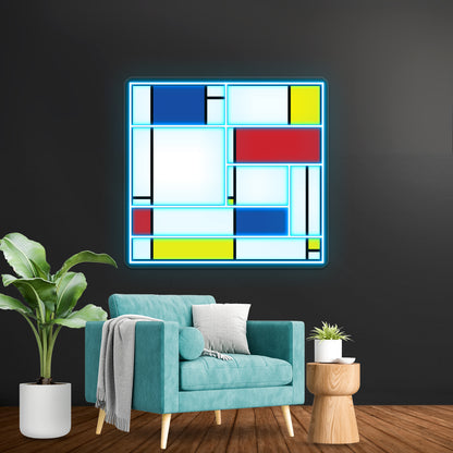 Mondrian Minimalist De Stijl Modern Art Fatfatin Wall Artwork Neon Signs