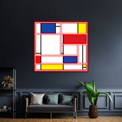 Mondrian Minimalist De Stijl Modern Art Fatfatin Wall Artwork Neon Signs