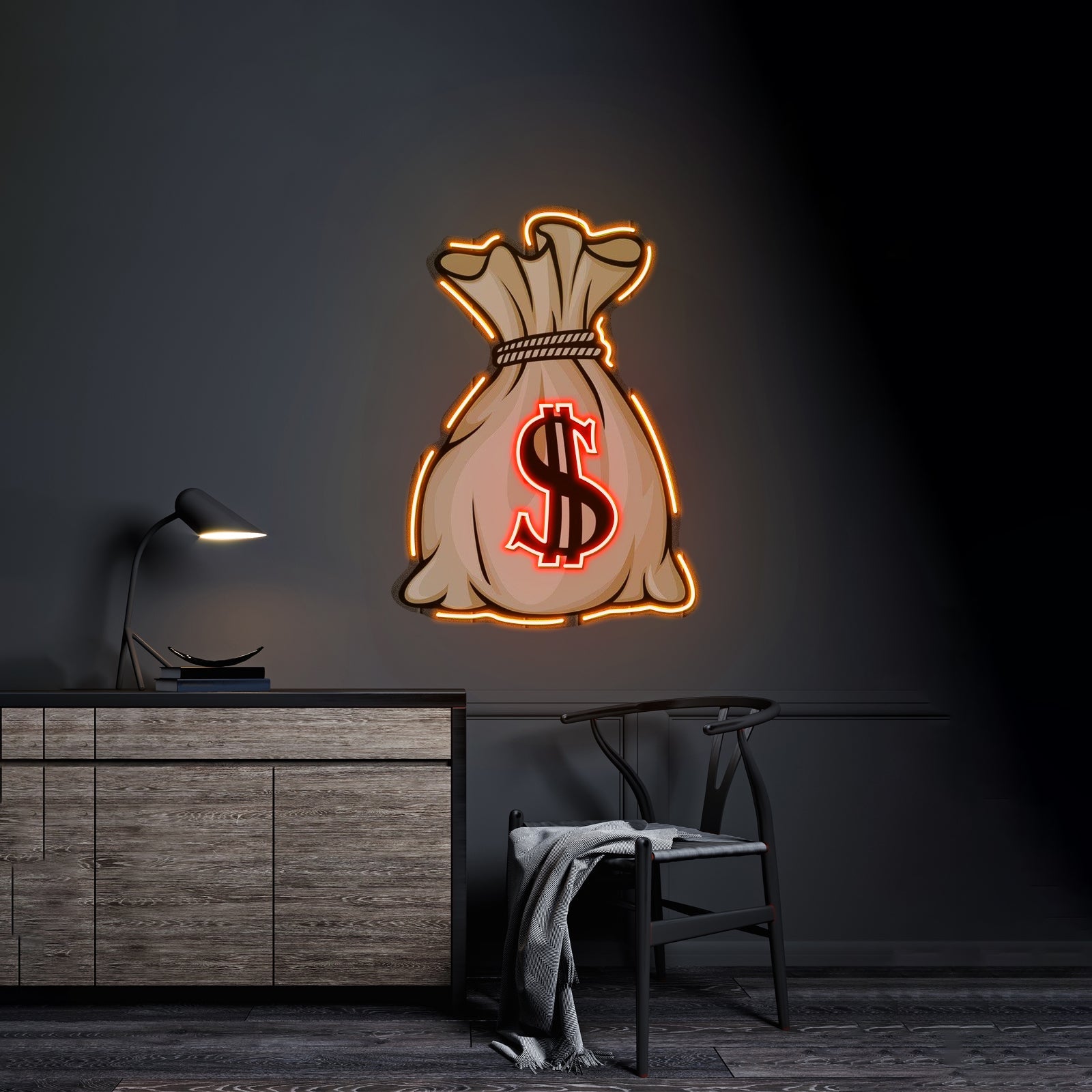 Money Bag Led Neon Artwork For Sale - Shineneon