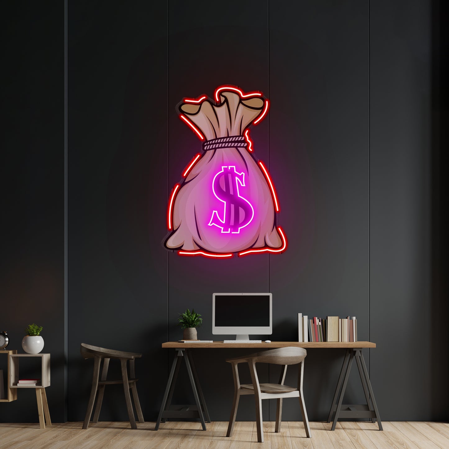 Money Bag Led Neon Artwork For Sale