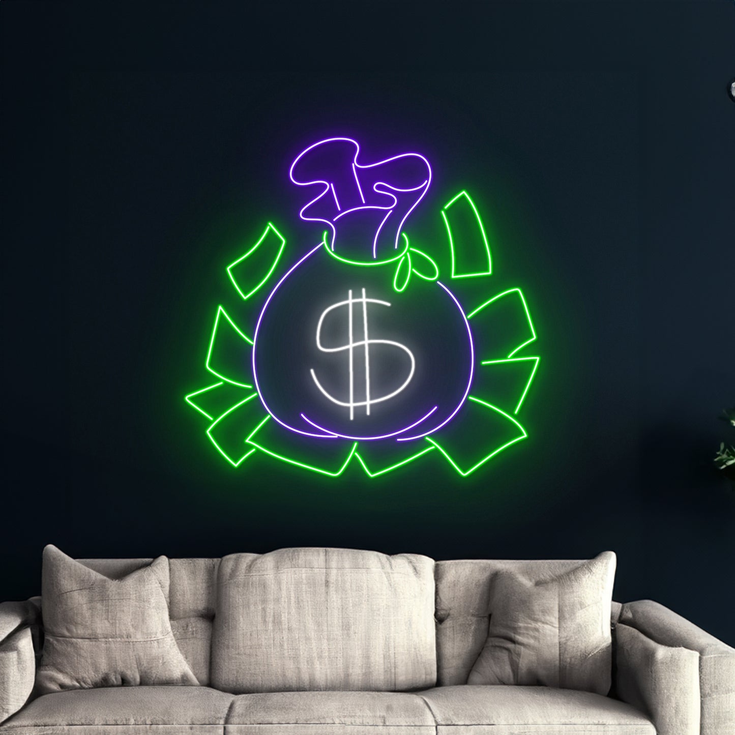 Money Bag Led Sign Dollars Led Light