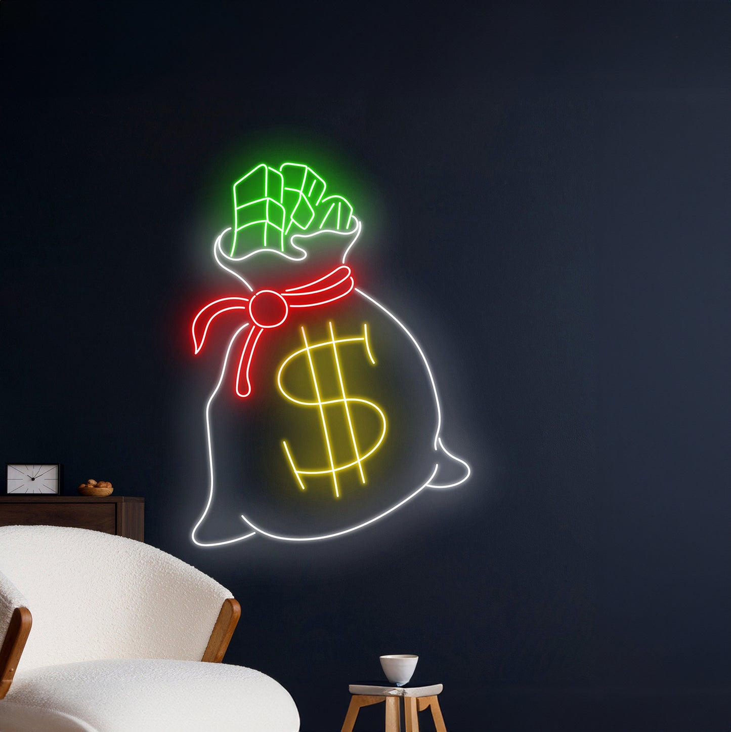 Money Bag Led Sign Personalized Dollar Bag Neon Light