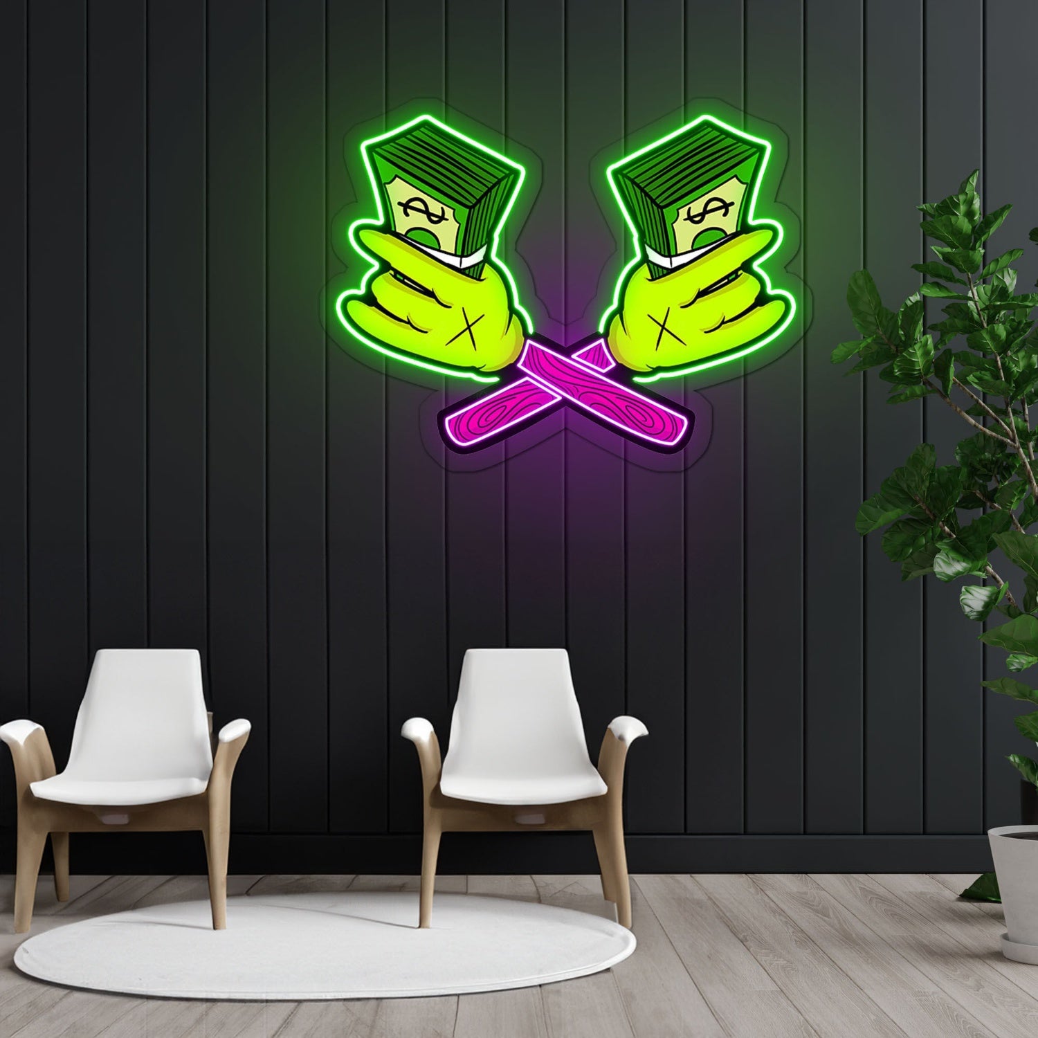 Money Cartoon Led Neon Sign X Acrylic Artwork | Shineneon