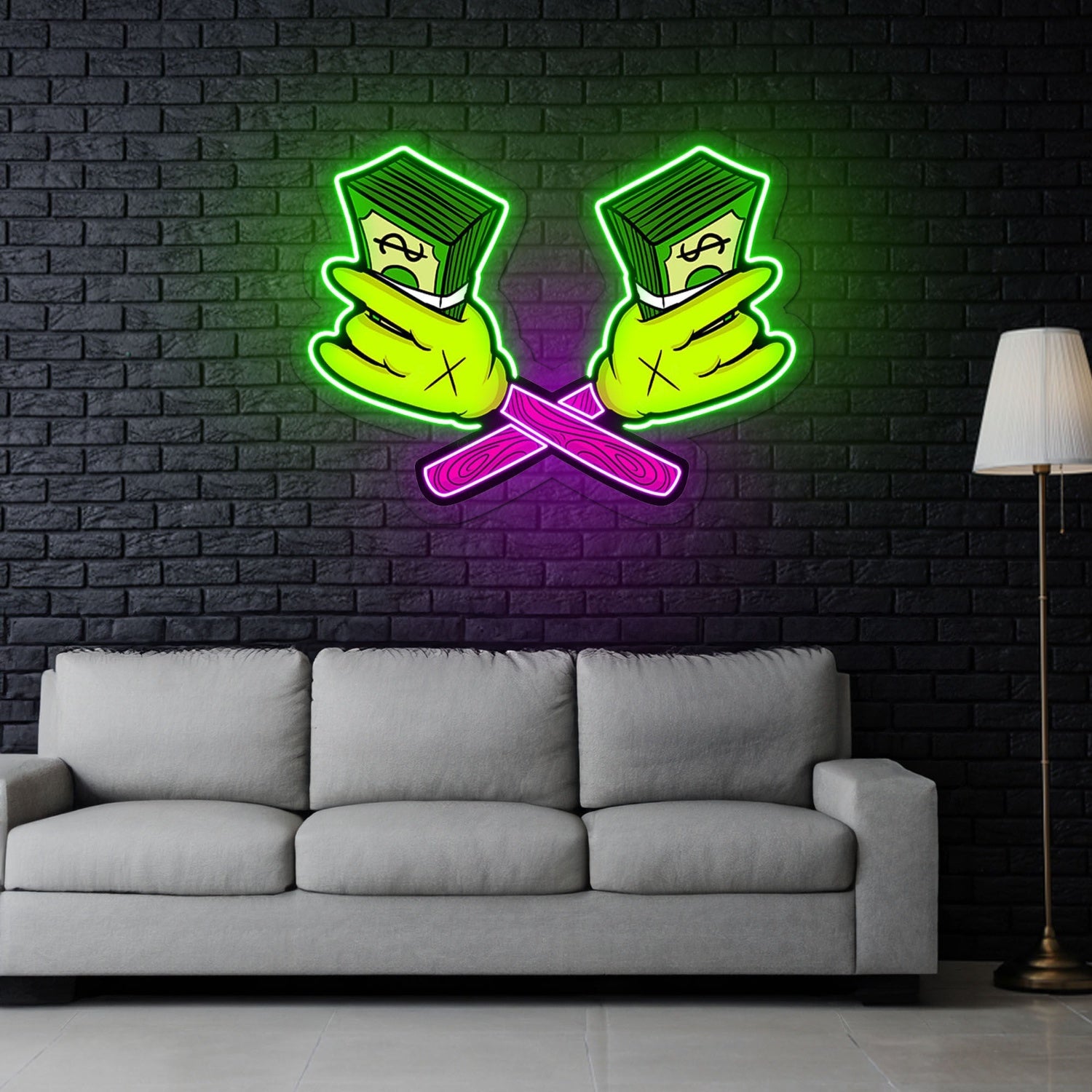 Money Cartoon Led Neon Sign X Acrylic Artwork | Shineneon