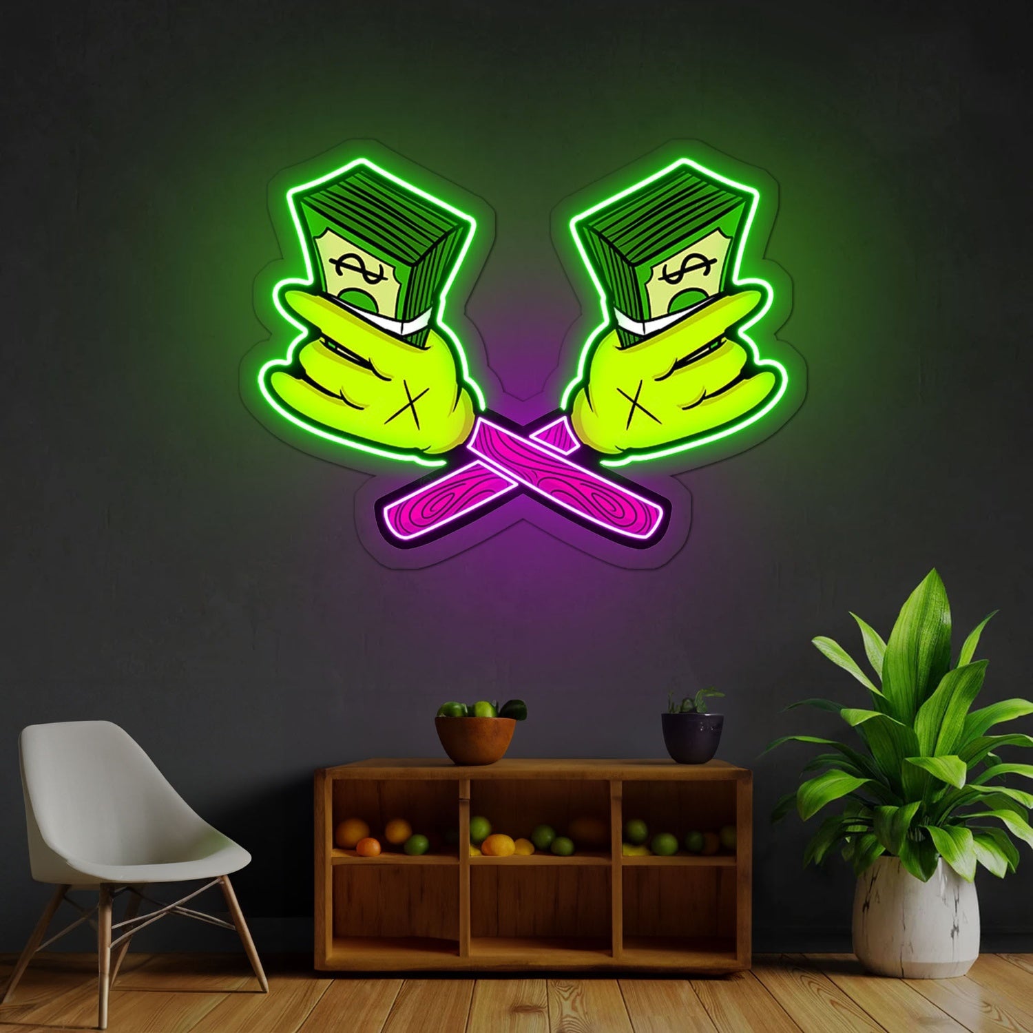 Money Cartoon Led Neon Sign X Acrylic Artwork | Shineneon