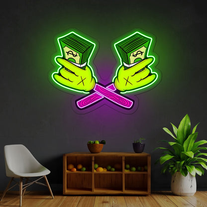 Money Cartoon Led Neon Sign X Acrylic Artwork | Shineneon