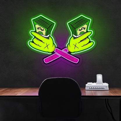 Money Cartoon Led Neon Sign X Acrylic Artwork | Shineneon