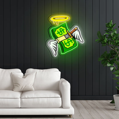 Money Floated Led Neon Sign X Acrylic Artwork | Shineneon