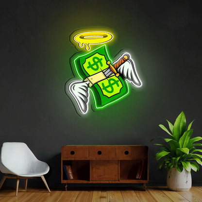 Money Floated Led Neon Sign X Acrylic Artwork | Shineneon
