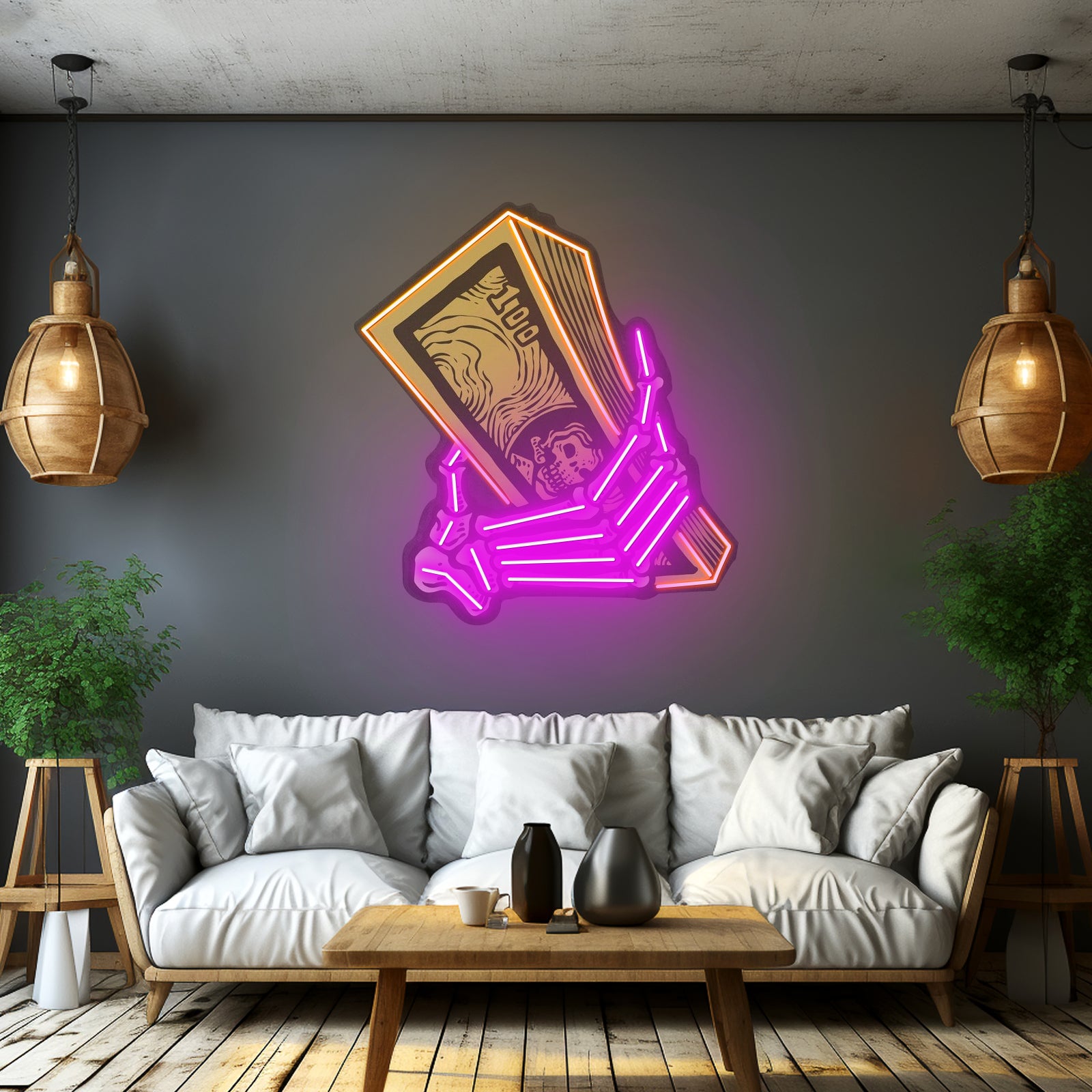 Money Hands Custom Led Signs Artwork For Sale