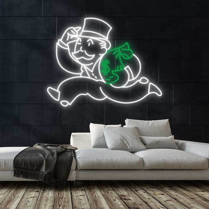 Money Man Led Neon Sign For Wealth And Prosperity Themes | Shineneon