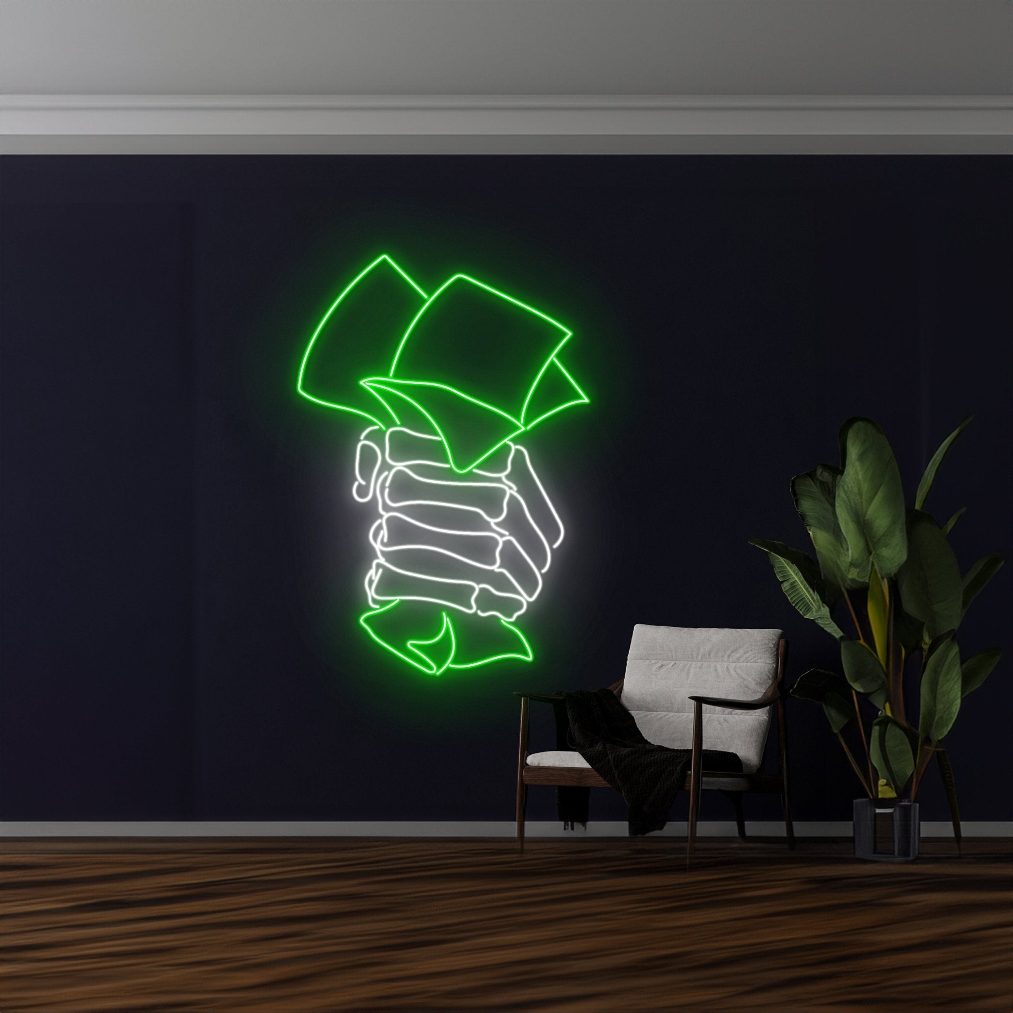 Money Skeleton Hand Neon Sign - Shineneon