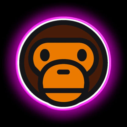 Monkey Bape Neon Sign - Size and dimension reference