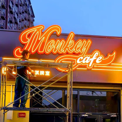 Monkey Cafe 3D Frontlit Letters Metal Led Sign - Shineneon
