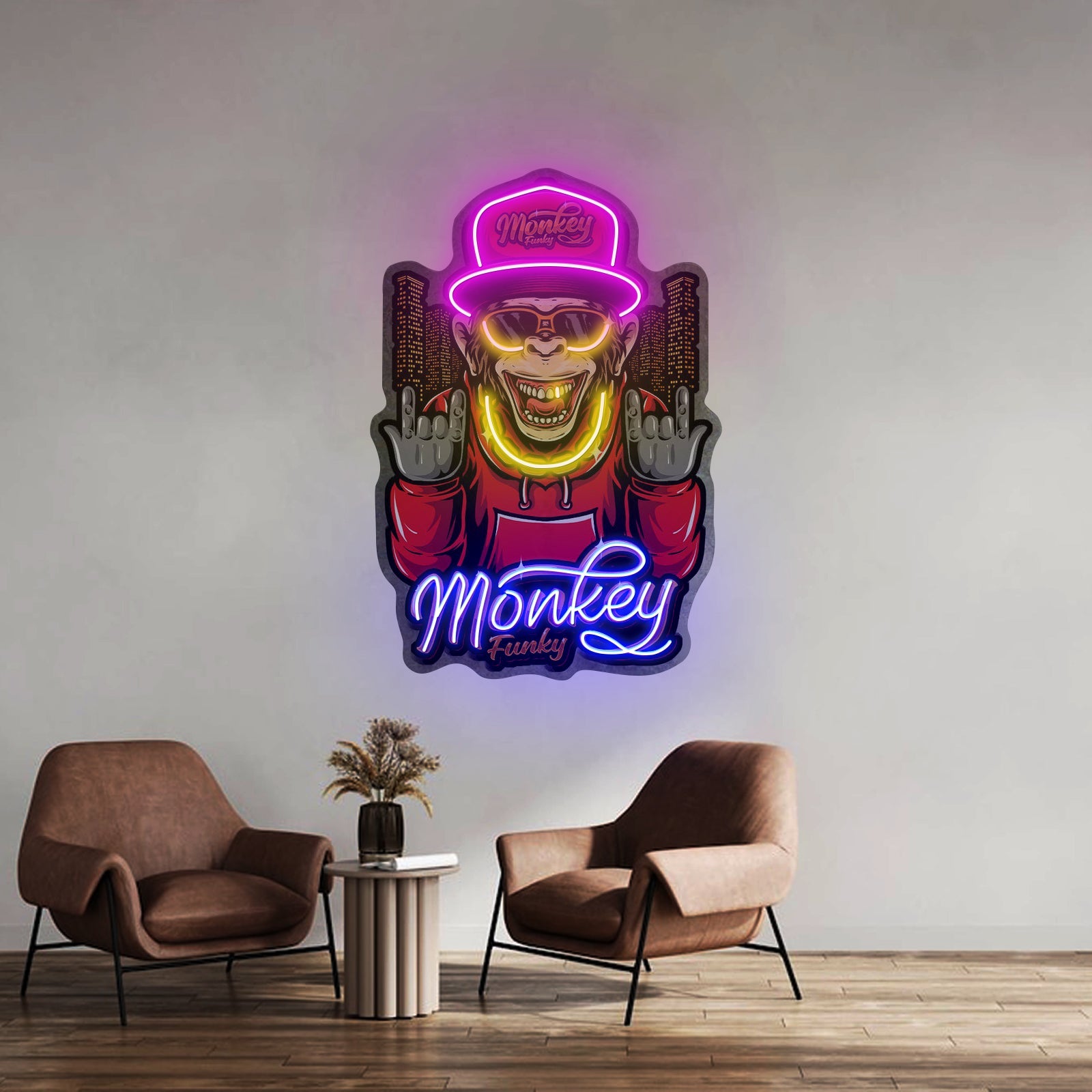 Monkey Gold Chain Led Neon Sign Light Custom Led Signs - Shineneon