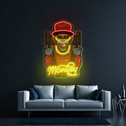 Monkey Gold Chain Led Neon Sign Light Custom Led Signs - Shineneon