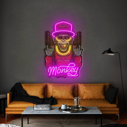 Monkey Gold Chain Led Neon Sign Light Custom Led Signs - Shineneon
