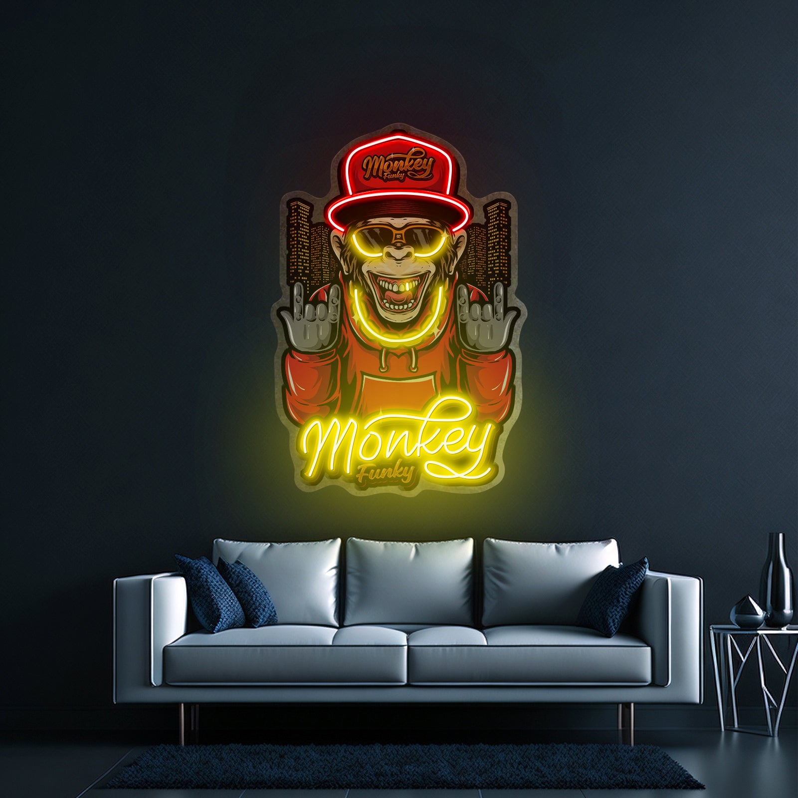 Monkey Gold Chain Led Neon Sign Light Custom Led Signs