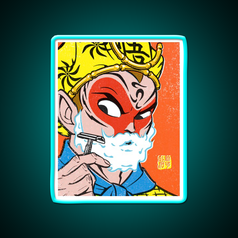 Monkey King Shaving Led Neon Sign Chinese Food Rgb Color