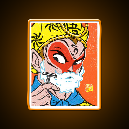 Monkey King Shaving Led Neon Sign Chinese Food Rgb Color