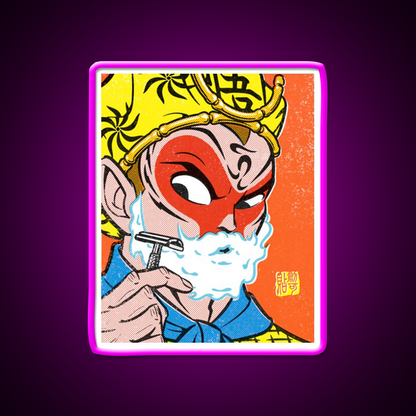 Monkey King Shaving Led Neon Sign Chinese Food Rgb Color