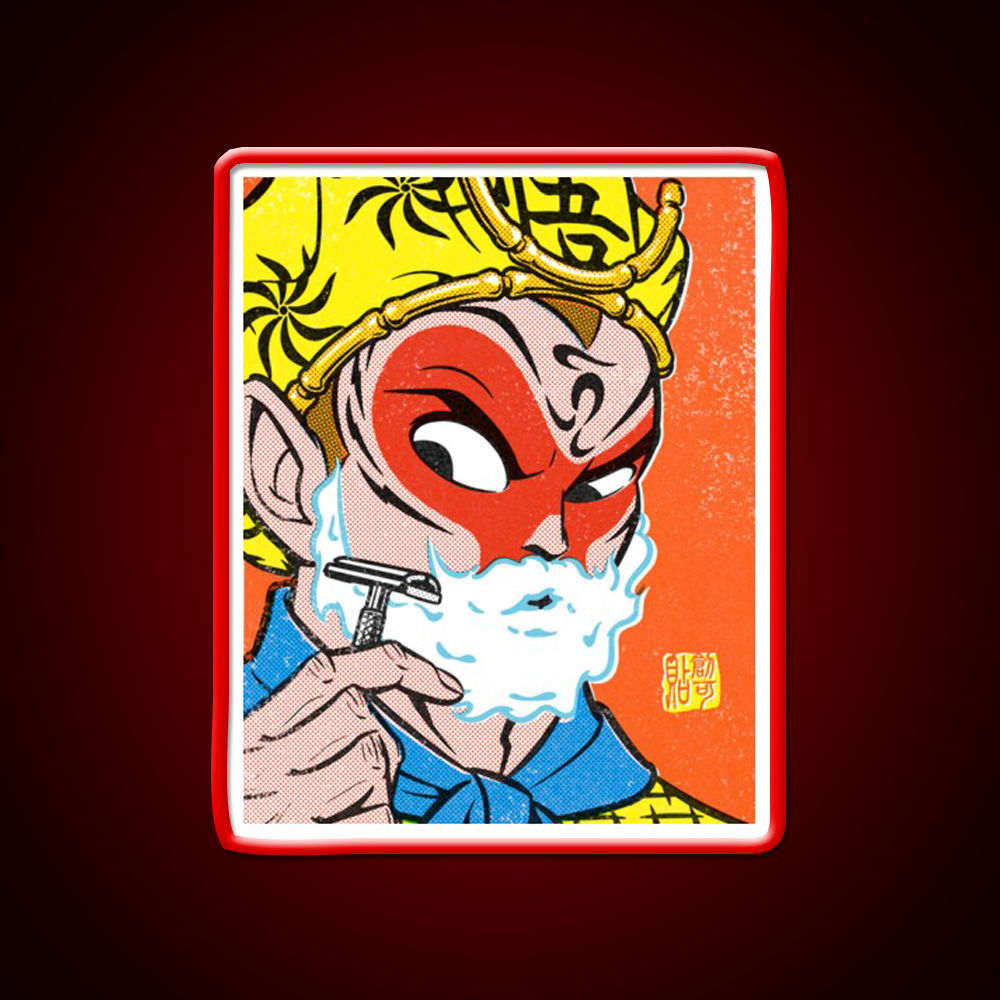 Monkey King Shaving Led Neon Sign Chinese Food Rgb Color