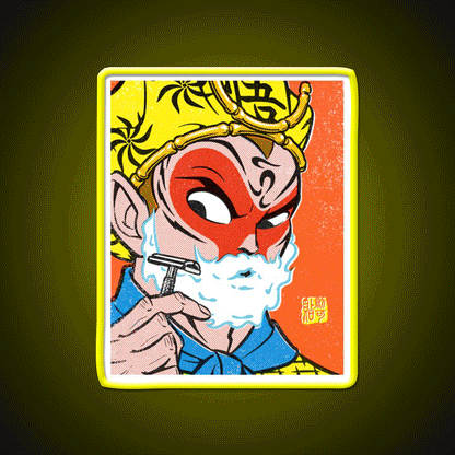 Monkey King Shaving Led Neon Sign Chinese Food Rgb Color