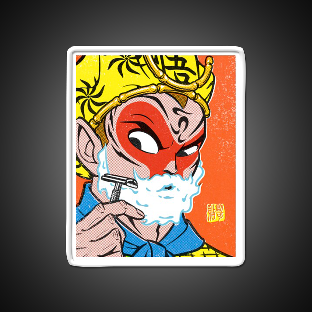 Monkey King Shaving Led Neon Sign Chinese Food Rgb Color