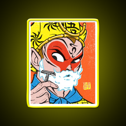 Monkey King Shaving Led Neon Sign Chinese Food Rgb Color