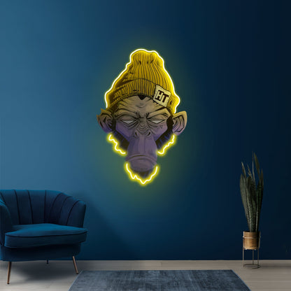 Monkey Neon Sign Chimpanzee Monkey Wall Art Led Acrylic Artwork For Sale - Shineneon