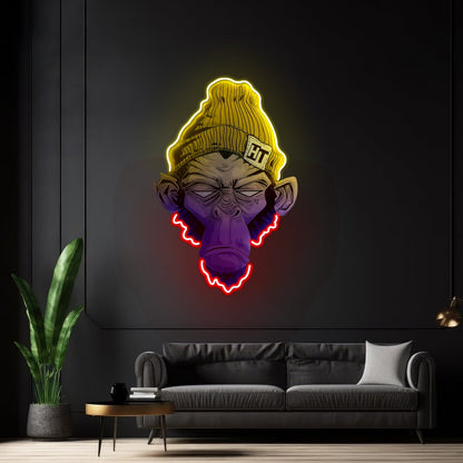 Monkey Neon Sign Chimpanzee Monkey Wall Art Led Acrylic Artwork For Sale - Shineneon