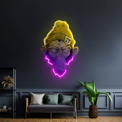 Monkey Neon Sign Chimpanzee Monkey Wall Art Led Acrylic Artwork For Sale - Shineneon