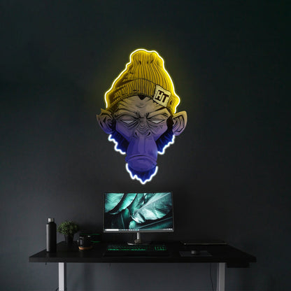 Monkey Neon Sign Chimpanzee Monkey Wall Art Led Acrylic Artwork For Sale - Shineneon
